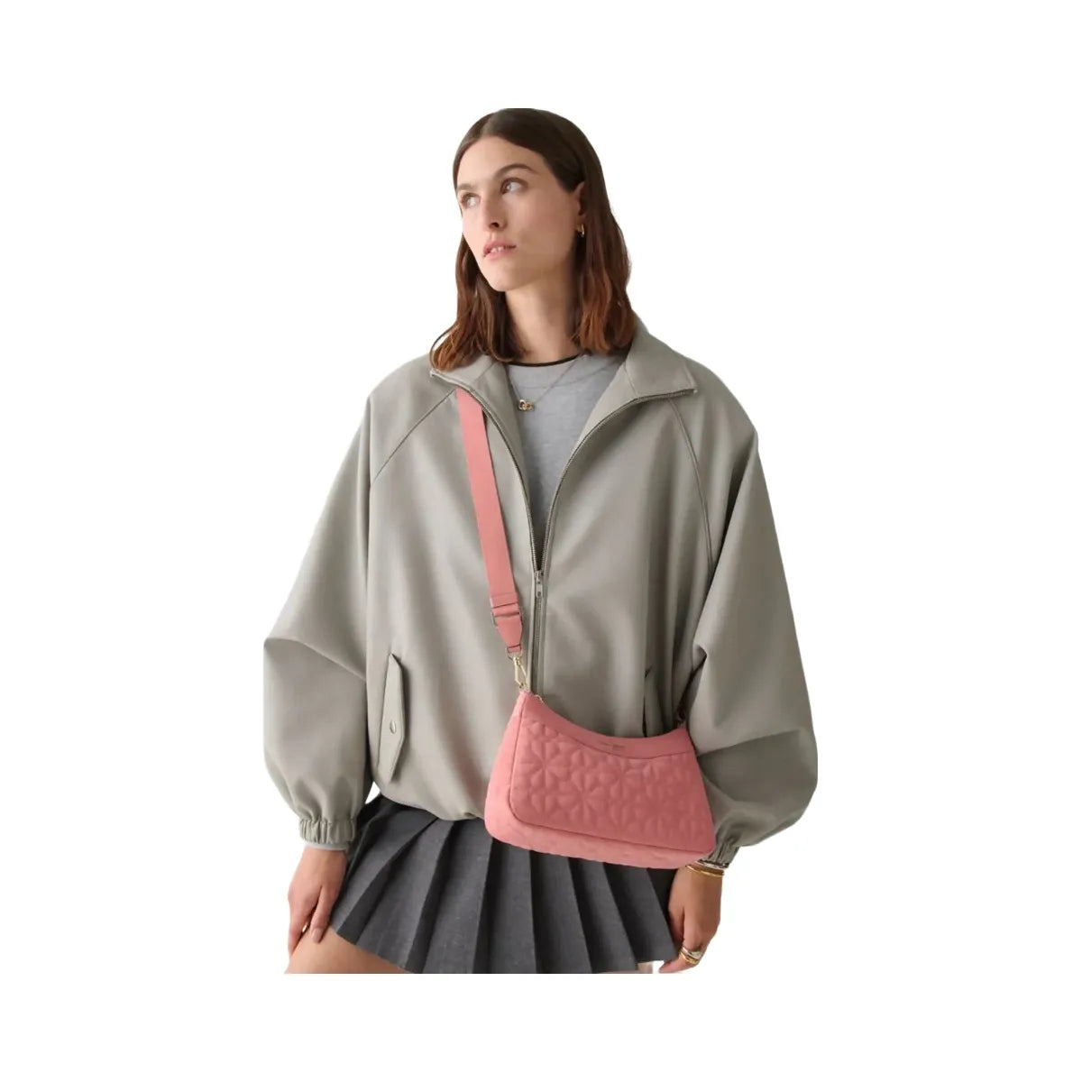 Kate Spade Flower Quilted Fabric Convertible Crossbody Terracotta Tile