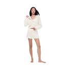 Alo Women's Cashmere Plush Waffle Full Zip Hoodie - Ivory