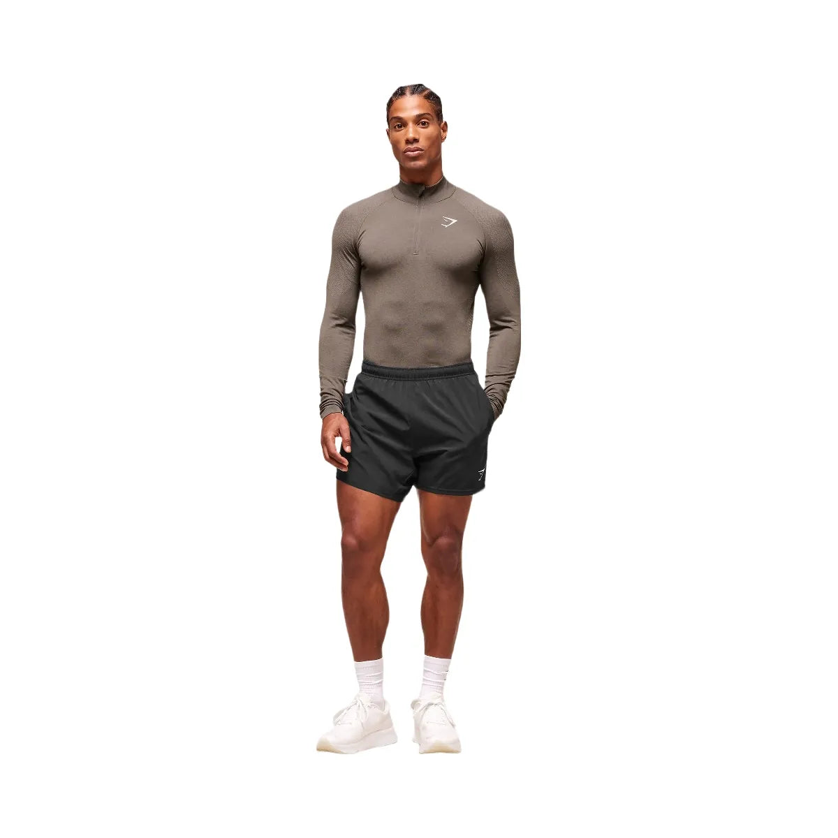 Gymshark Vital 1/4 Zip - Camo Brown/Linen Brown