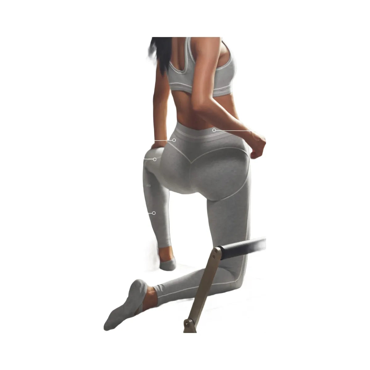 Alo Women's Alosoft High-Waist Heart Throb Legging - Athletic Heather Grey/White