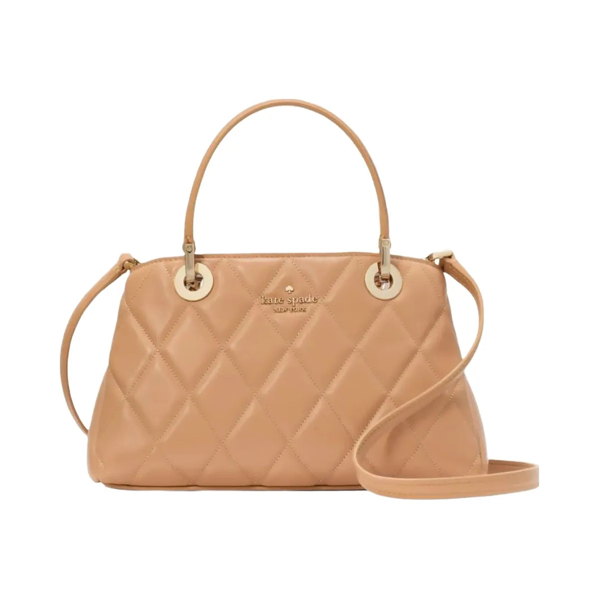 Kate Spade Carey Small Quilted Sullivan Satchel Tiramisu Mousse