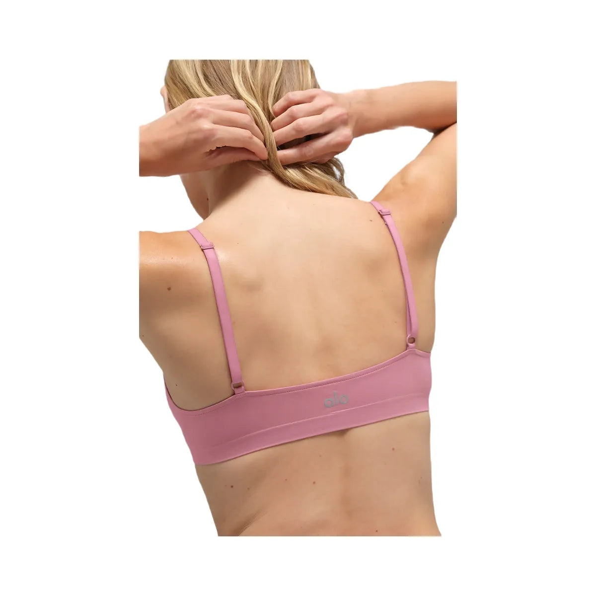 Alo Women's Sheer Glow Bra - Pink Wild Rose