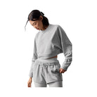 Alo Women's Cropped Sway Crew Neck Pullover - Athletic Heather Grey