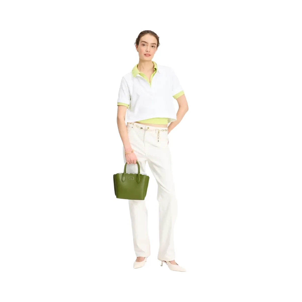 Kate Spade Suite Scalloped Crossbody Tote Jungle Vine