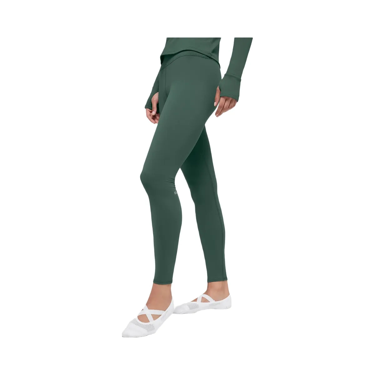 Alo Women's Airbrush Winter Warm High-Waist Nocturne Legging - Clover Green