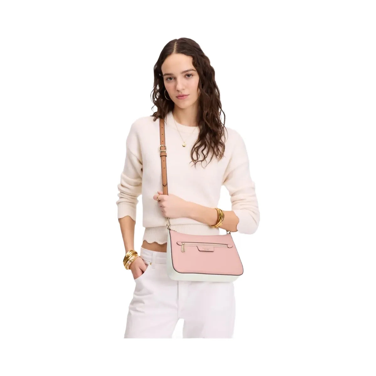 Kate Spade Hudson Colorblocked Convertible Crossbody Rose Smoke Multi