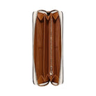 Coach Long Zip Around Wallet Pebbled Leather-Gold-Chalk