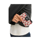 Coach Medium Corner Zip Wallet With Floral Print Silver-Chalk-Black Multi
