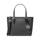 Michael Kors Jet Set Travel Extra-Small Logo Top-Zip Tote Bag Black