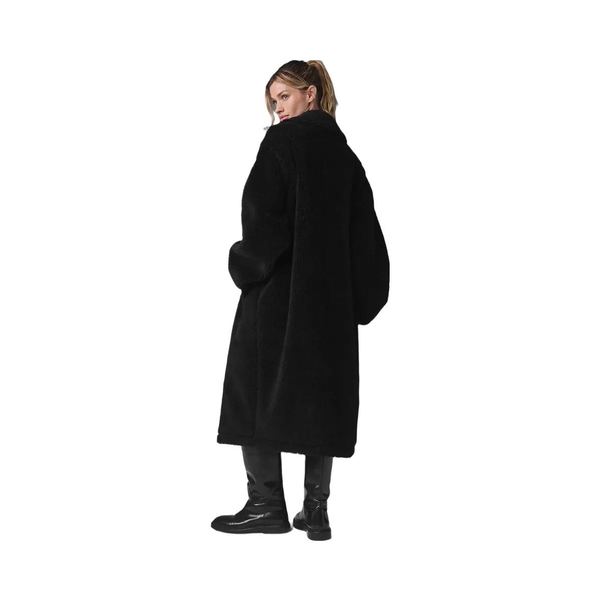 Alo Women's Oversized Sherpa Trench - Black