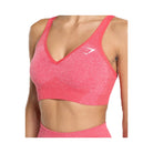 Gymshark Vital V Neck Sports Bra - Coral Red/Marl