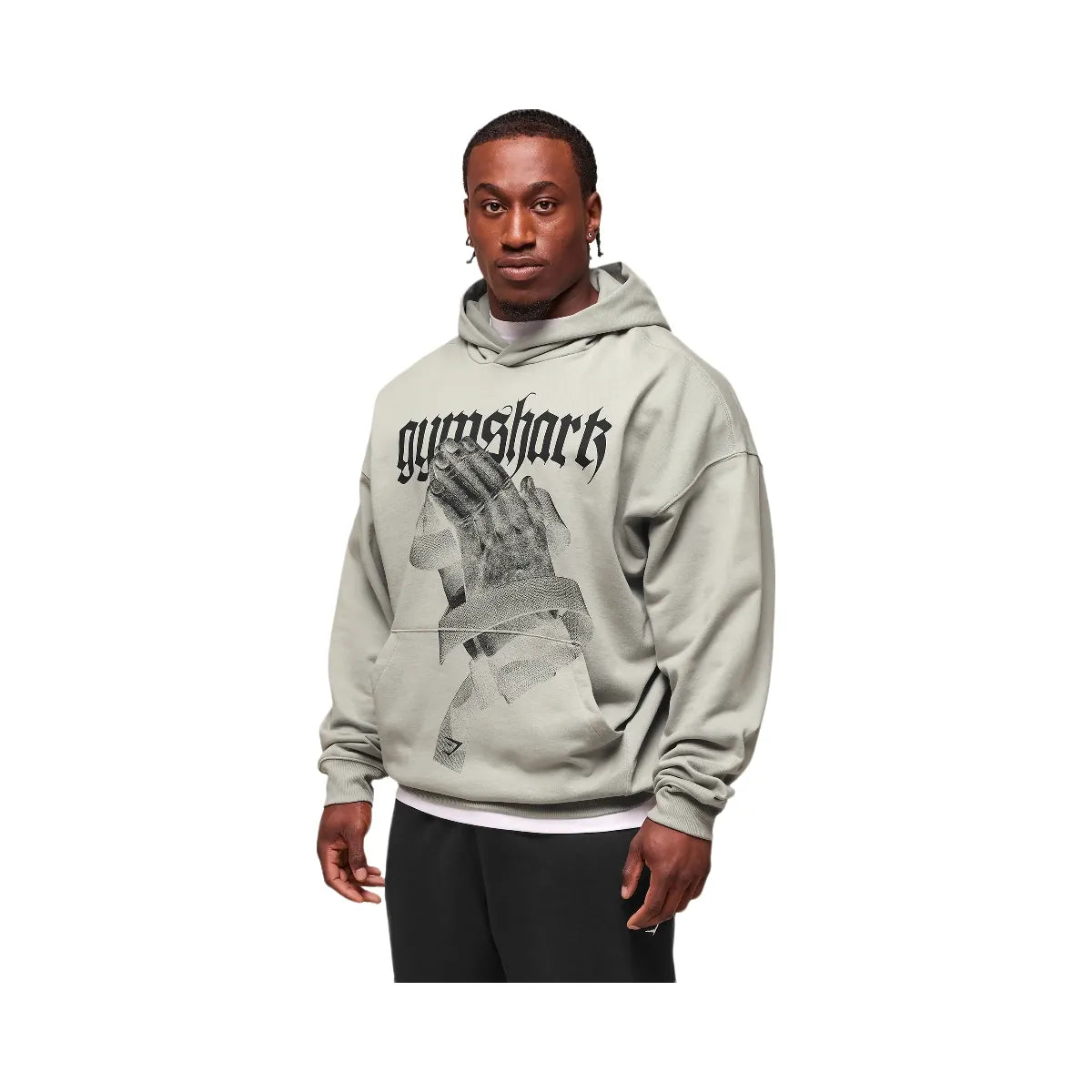 Gymshark Prayer Hands Hoodie - Stone Grey