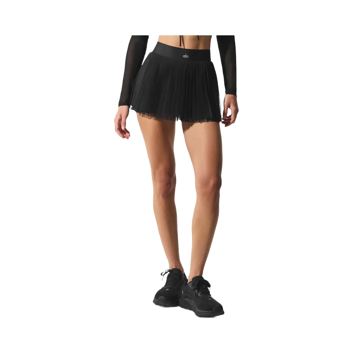 Alo Women's Mesh Baseline Tennis Skirt - Black
