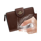 Coach Medium Corner Zip Wallet Calf Leather-Gold-Maple