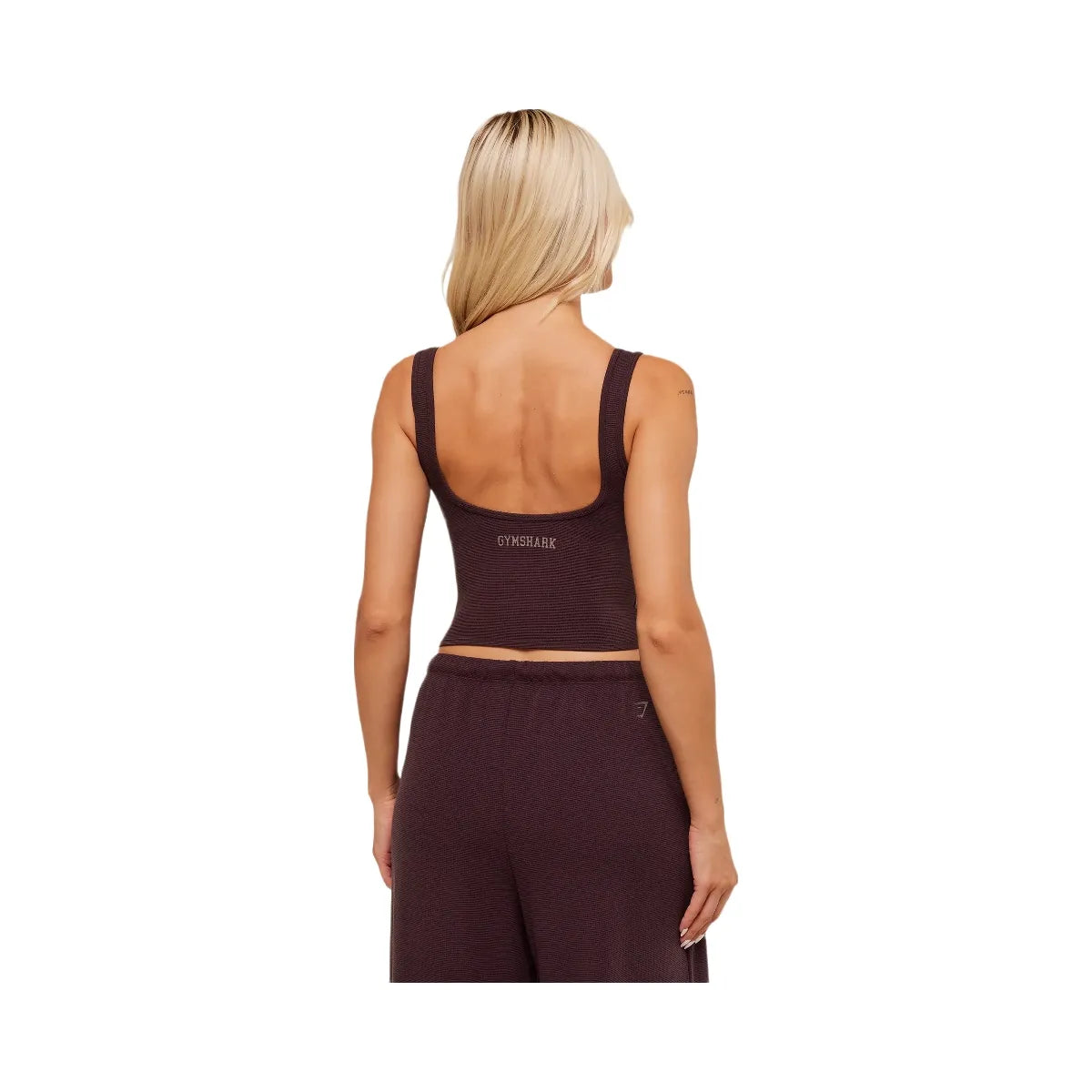 Gymshark Waffle Cropped Tank - Cherry Purple