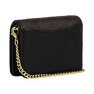 Coach Mini Wallet On A Chain In Signature Canvas Signature Canvas-Gold-Walnut-Black