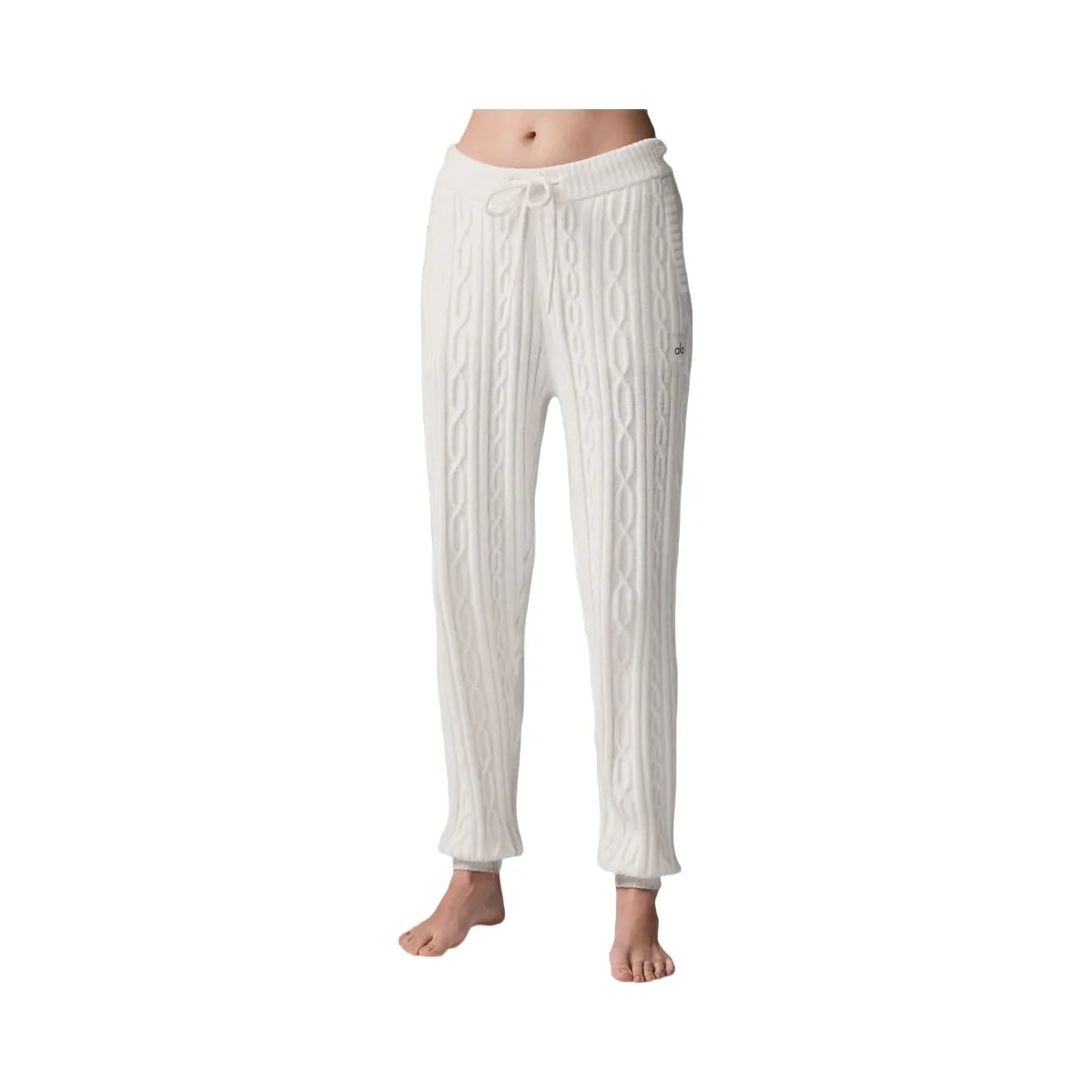Alo Women's Cable Knit Winter Bliss Pant - Ivory