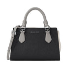 Michael Kors Marilyn Small Color-Block Saffiano Leather Messenger Bag Black Combo