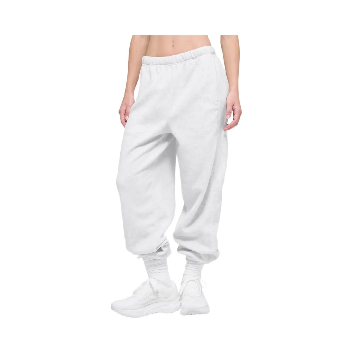 Alo Women's Polar Fleece High-Waist Retreat Jogger - White Heather Grey