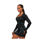 Gymshark Apex Lift Seamless Long Sleeve Crop Top - Black/Brand Blue
