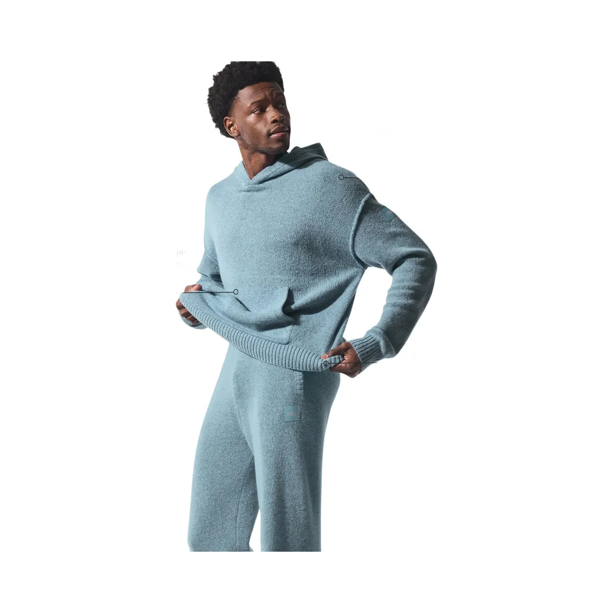 Alo Men's Wool Cashmere New Class Hoodie - Celestial Blue Granite Heather