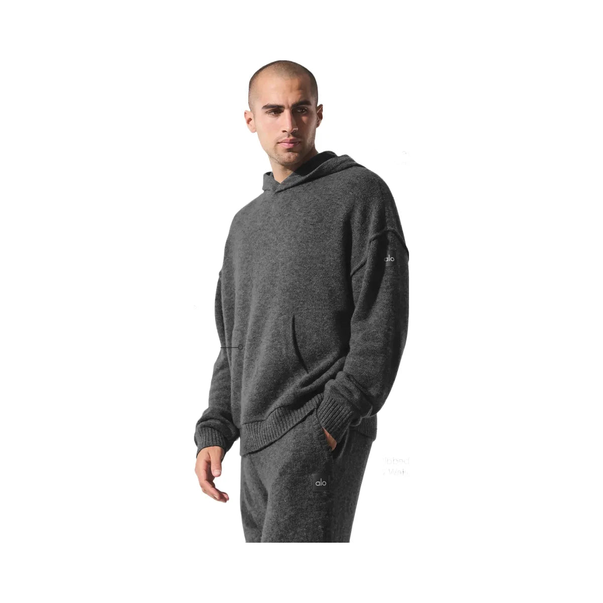 Alo Men's Wool Cashmere New Class Hoodie - Platinum Grey