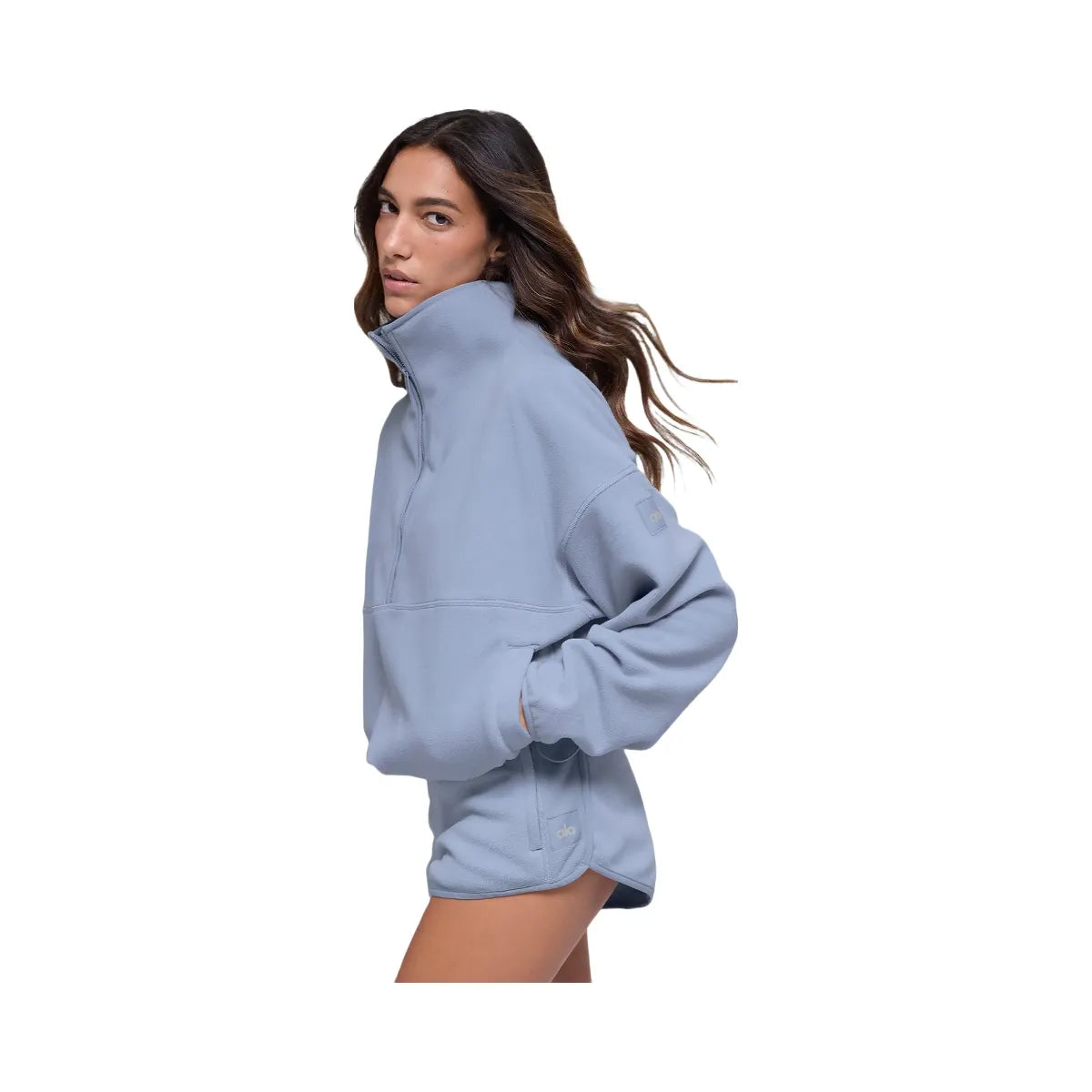 Alo Women's Polar Fleece Retreat Cover Up - Winter Frost