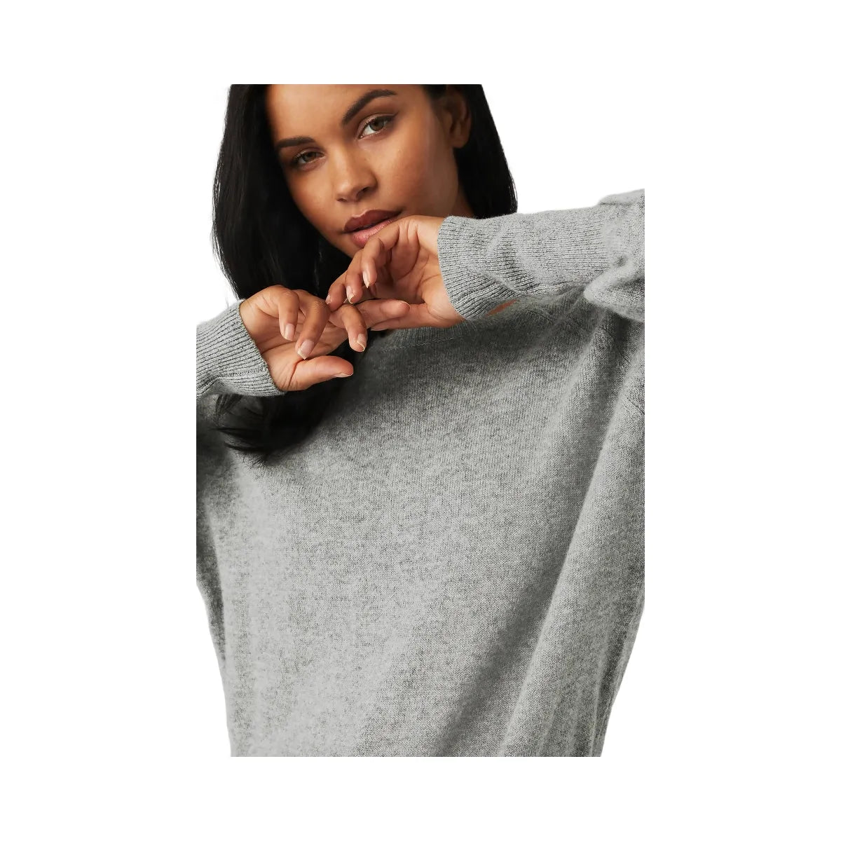 Alo Women's Cashmere Jet Set Crew - Dove Grey Heather