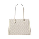 Kate Spade Signature Spade Flower East West Large Laptop Tote Dark Beige Multi