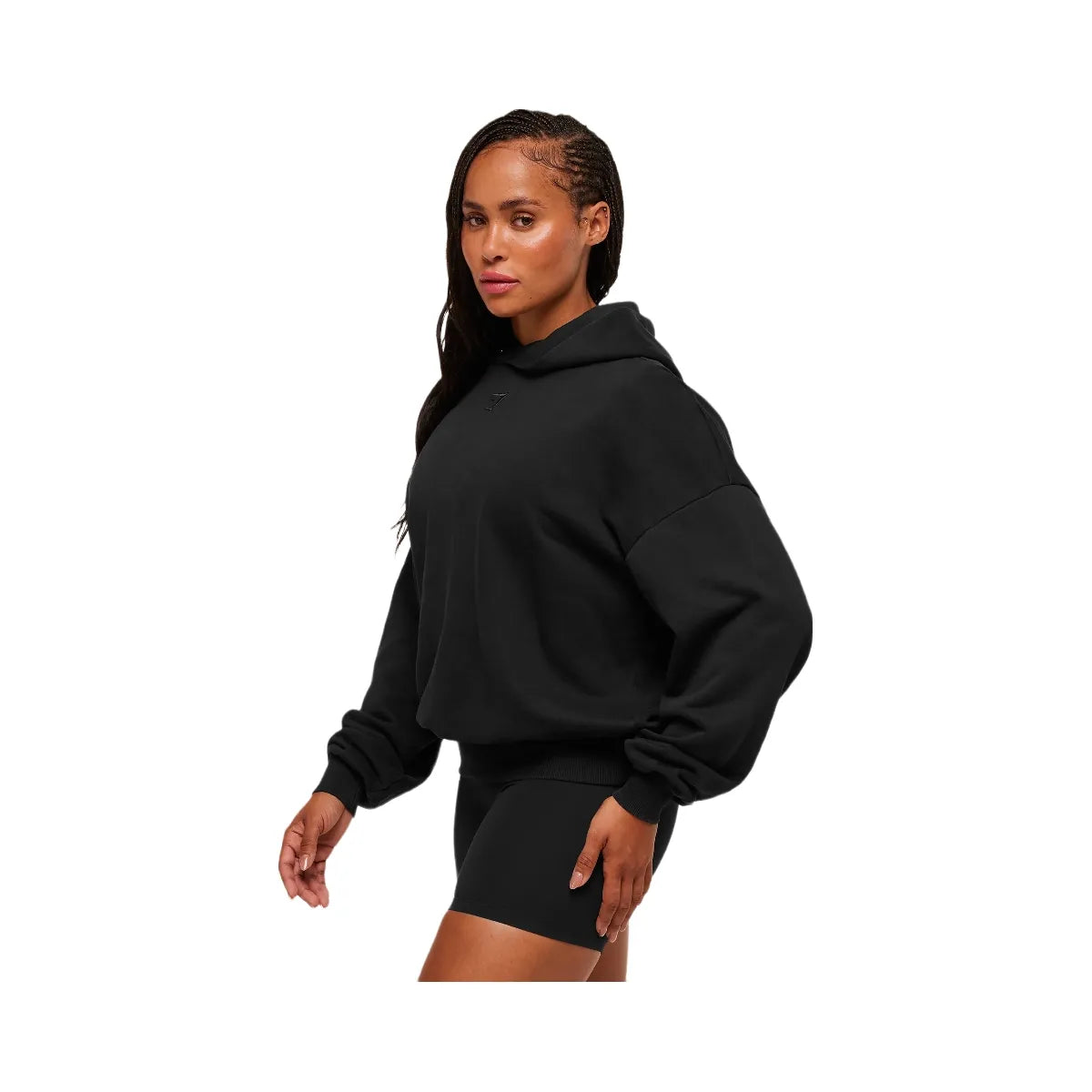 Gymshark Power Washed Oversized Hoodie - Black/Acid Wash Small Ball