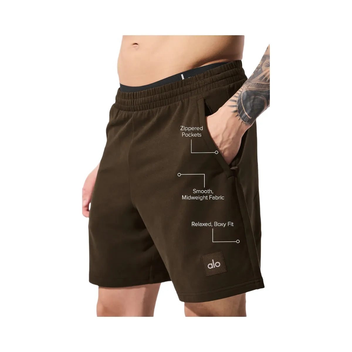 Alo Men's 7" Double Take Short - Espresso