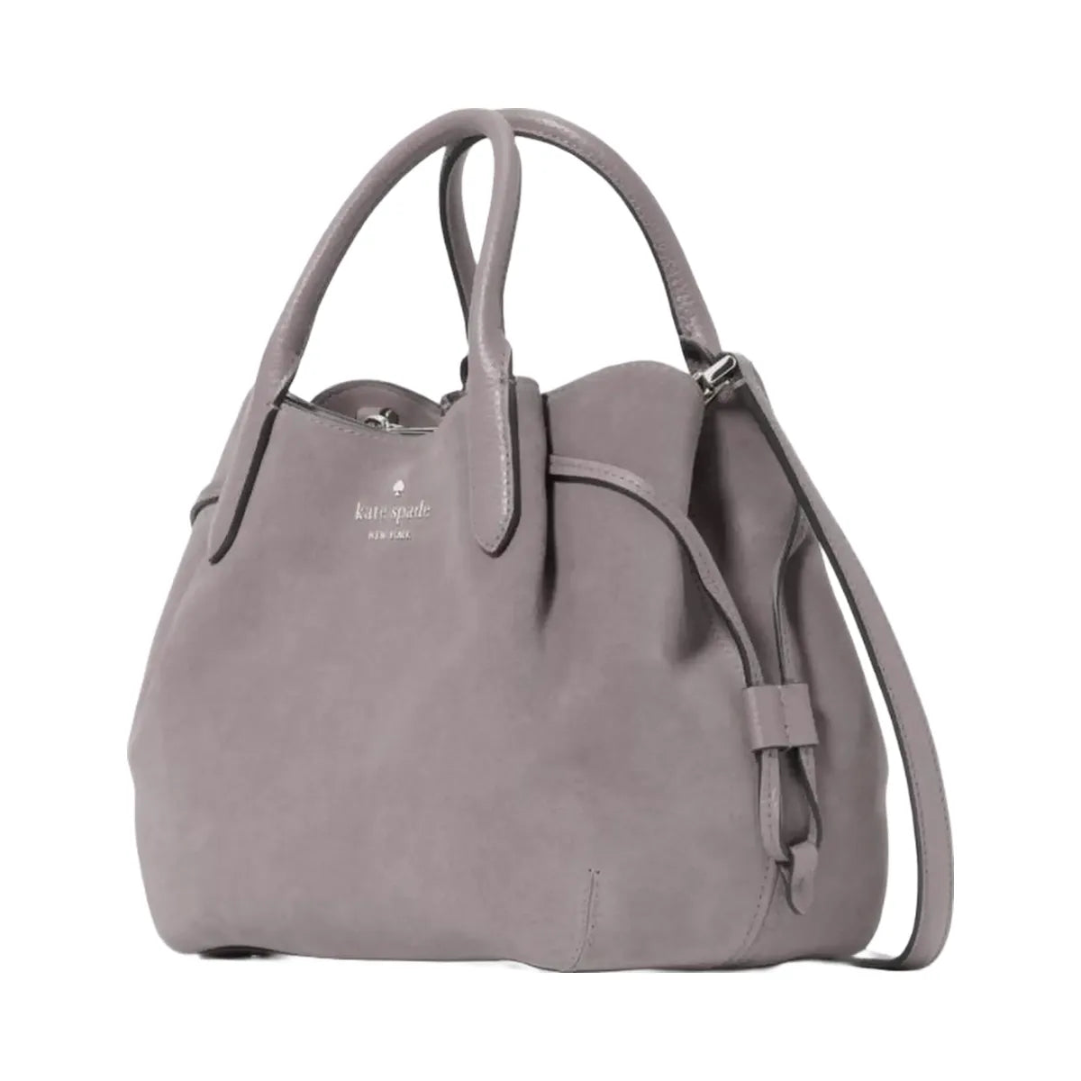 Kate Spade Dumpling Suede Small Satchel Hare Grey