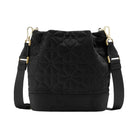 Kate Spade Flower Quilted Fabric Bucket Bag Black
