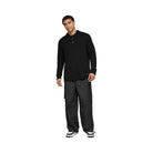 Alo Men's Textured Knit Long Sleeve Polo - Black