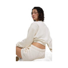 Alo Women's Cropped Accolade Crewneck - Ivory