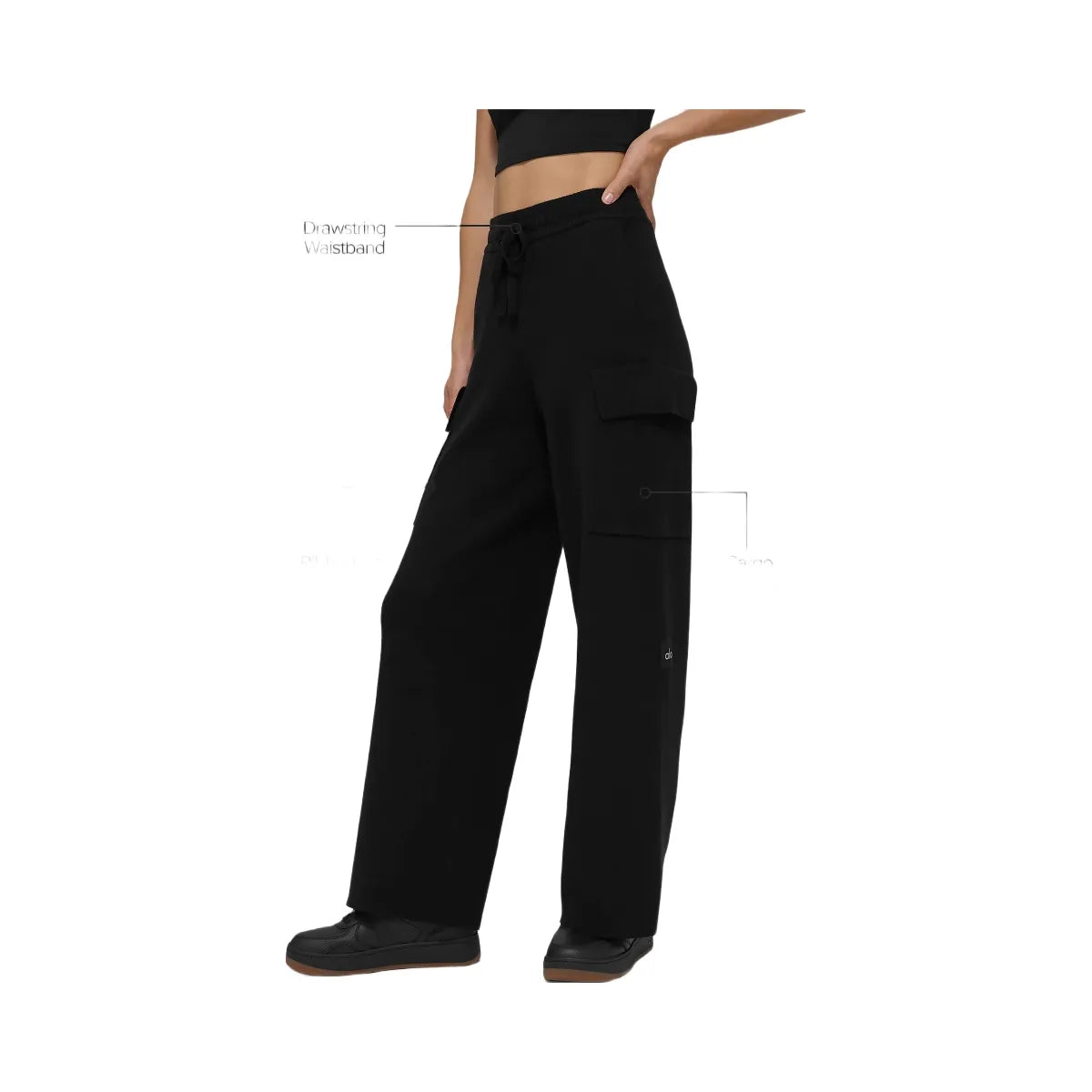 Alo Women's Scholar Knit High-Waist Cargo Pant - Black