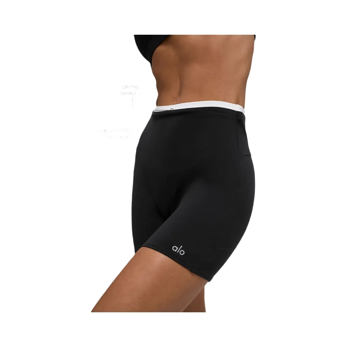 Alo Women's 5" Airbrush Double Up Short - Black/White