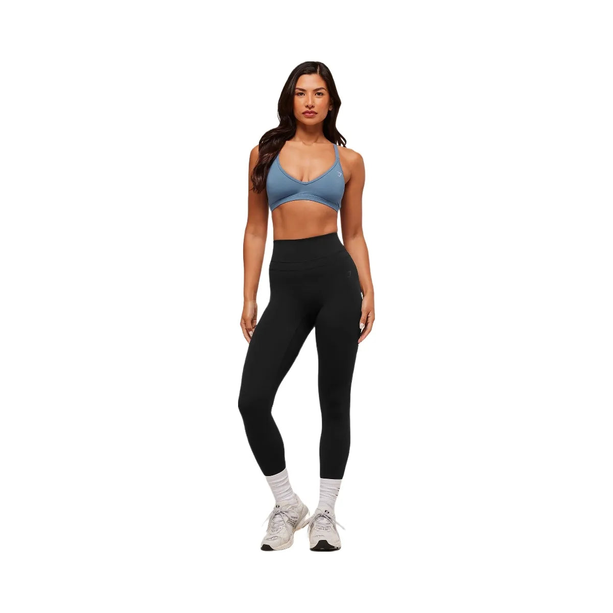 Gymshark Cotton Racerback Sports Bra - Worn Blue