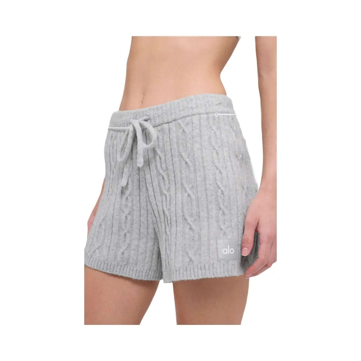 Alo Women's Cable Knit Winter Bliss Short - Athletic Heather Grey