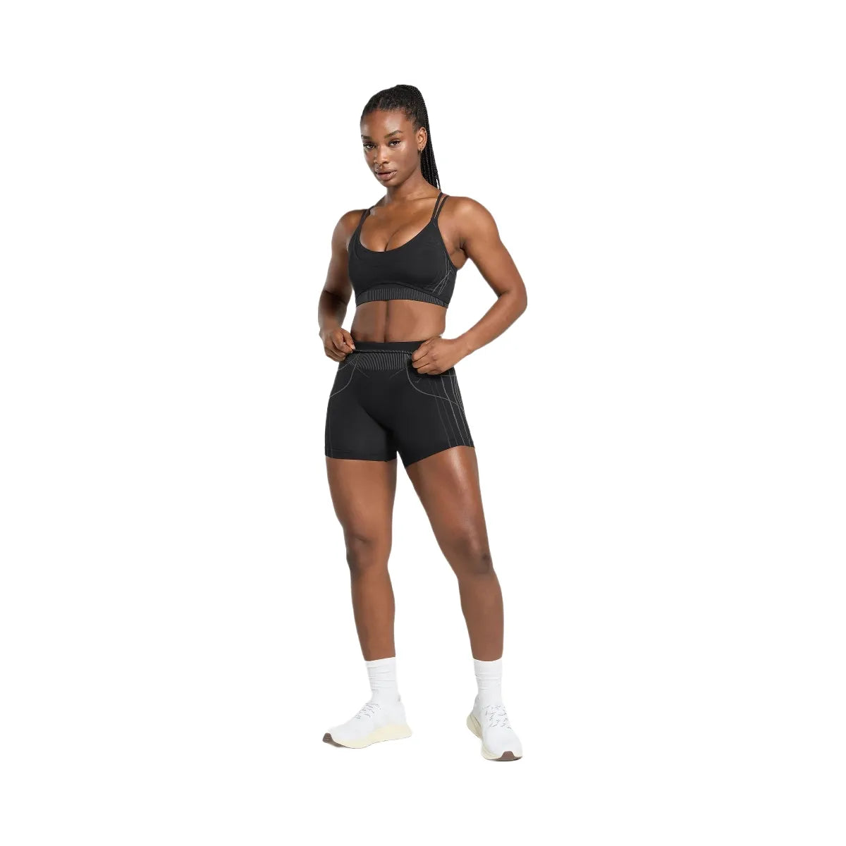 Gymshark Apex Seamless Strappy Sports Bra - Black/Graphite Grey