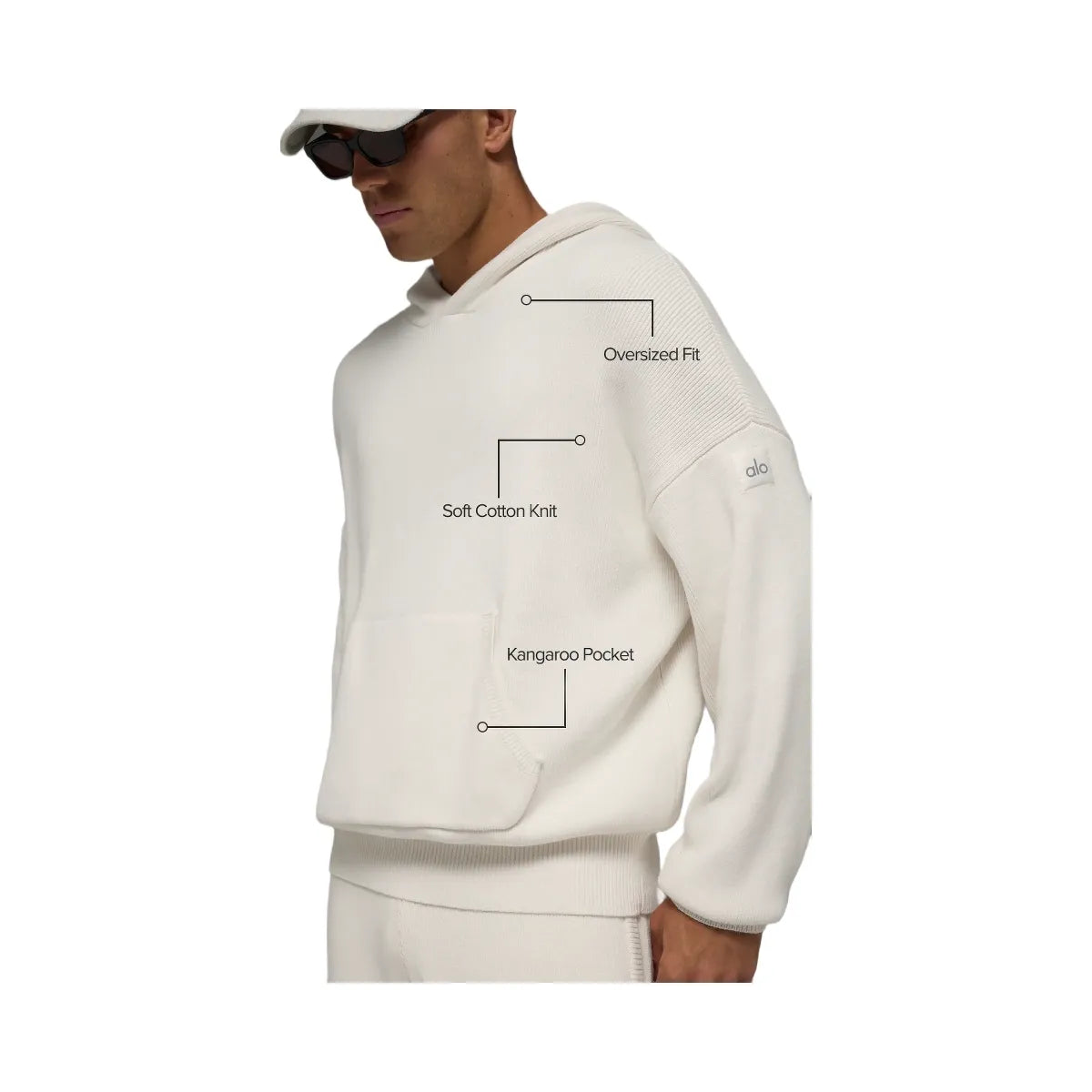Alo Men's Scholar Hooded Sweater - Ivory