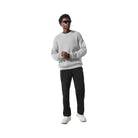 Alo Men's Domain Rib Knit Crew Sweater - Athletic Heather Grey
