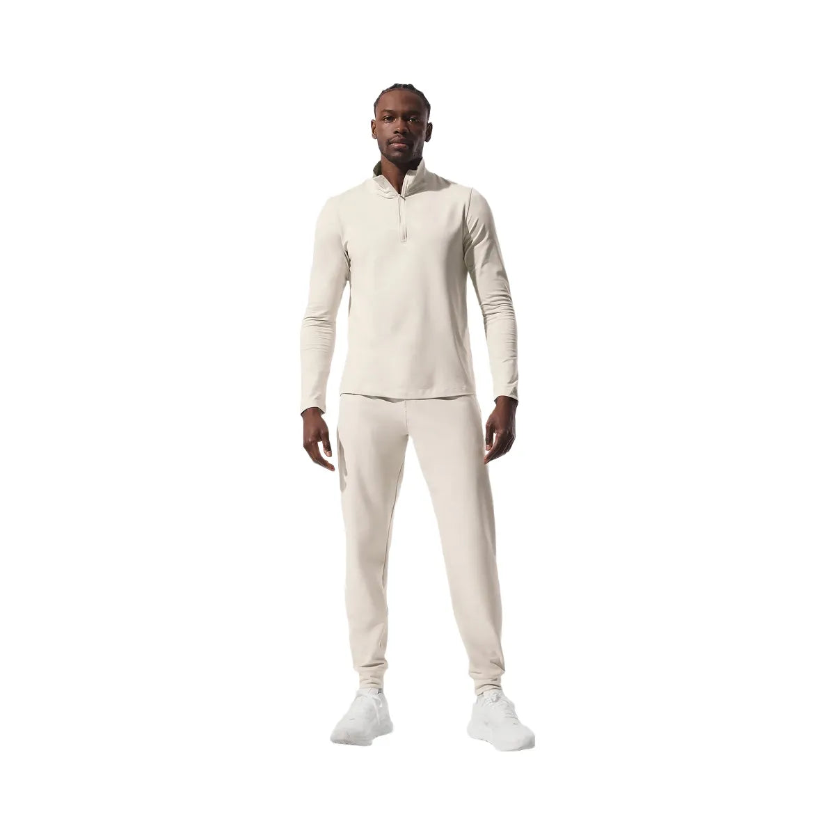 Alo Men's Conquer 1/4 Zip Reform Long Sleeve - Bone