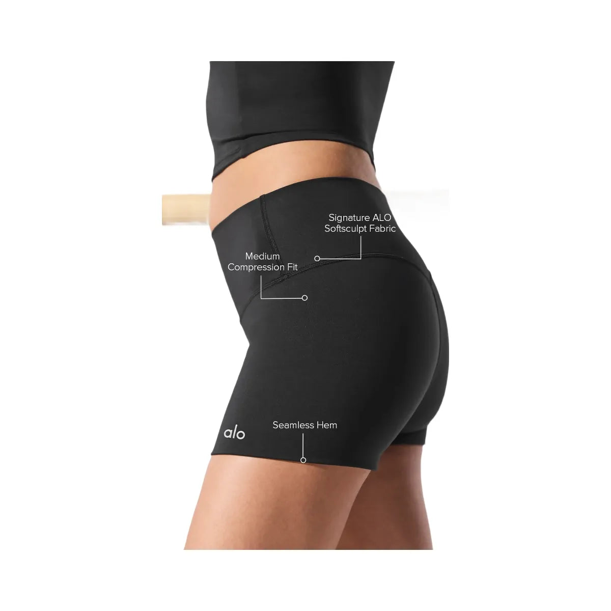 Alo Women's 3" ALO Softsculpt High-Waist Precision Short - Black