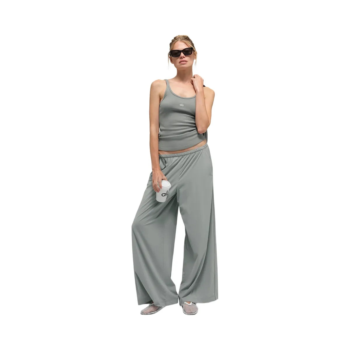 Alo Women's Breezy Wide Leg Pant (Regular) - Lunar Grey