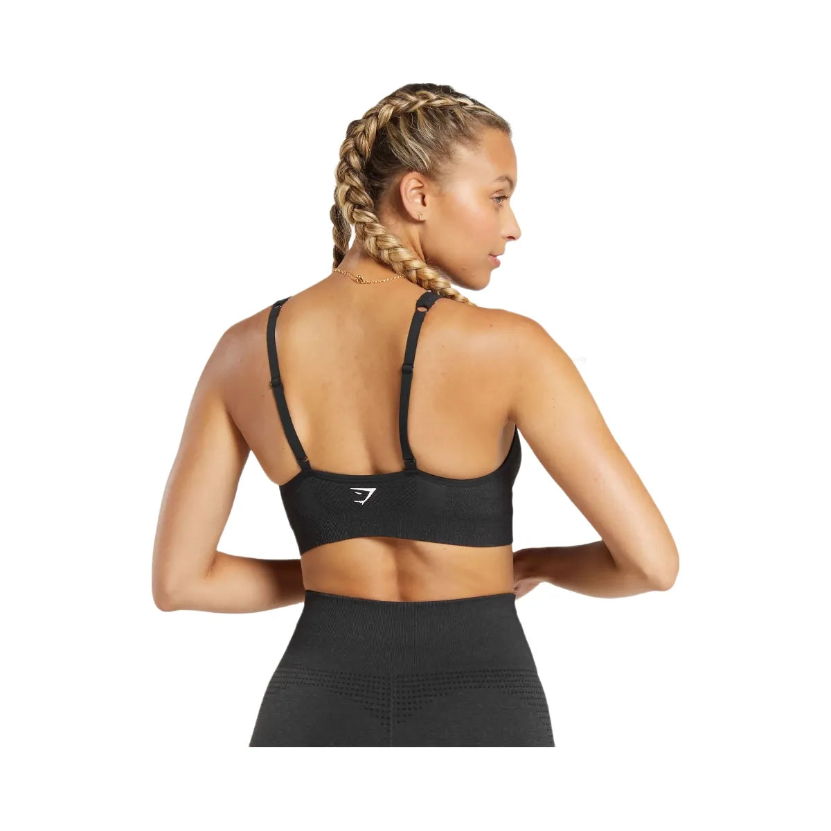 Gymshark Vital V Neck Sports Bra - Black Marl