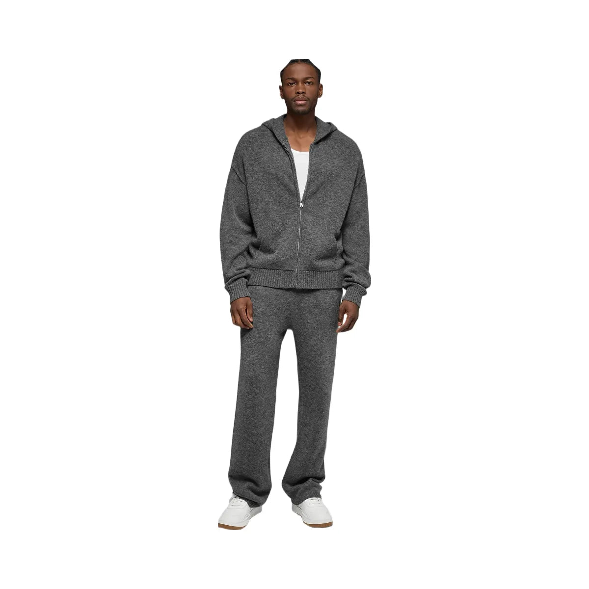 Alo Men's Wool Cashmere New Class Full Zip Hoodie - Platinum Grey