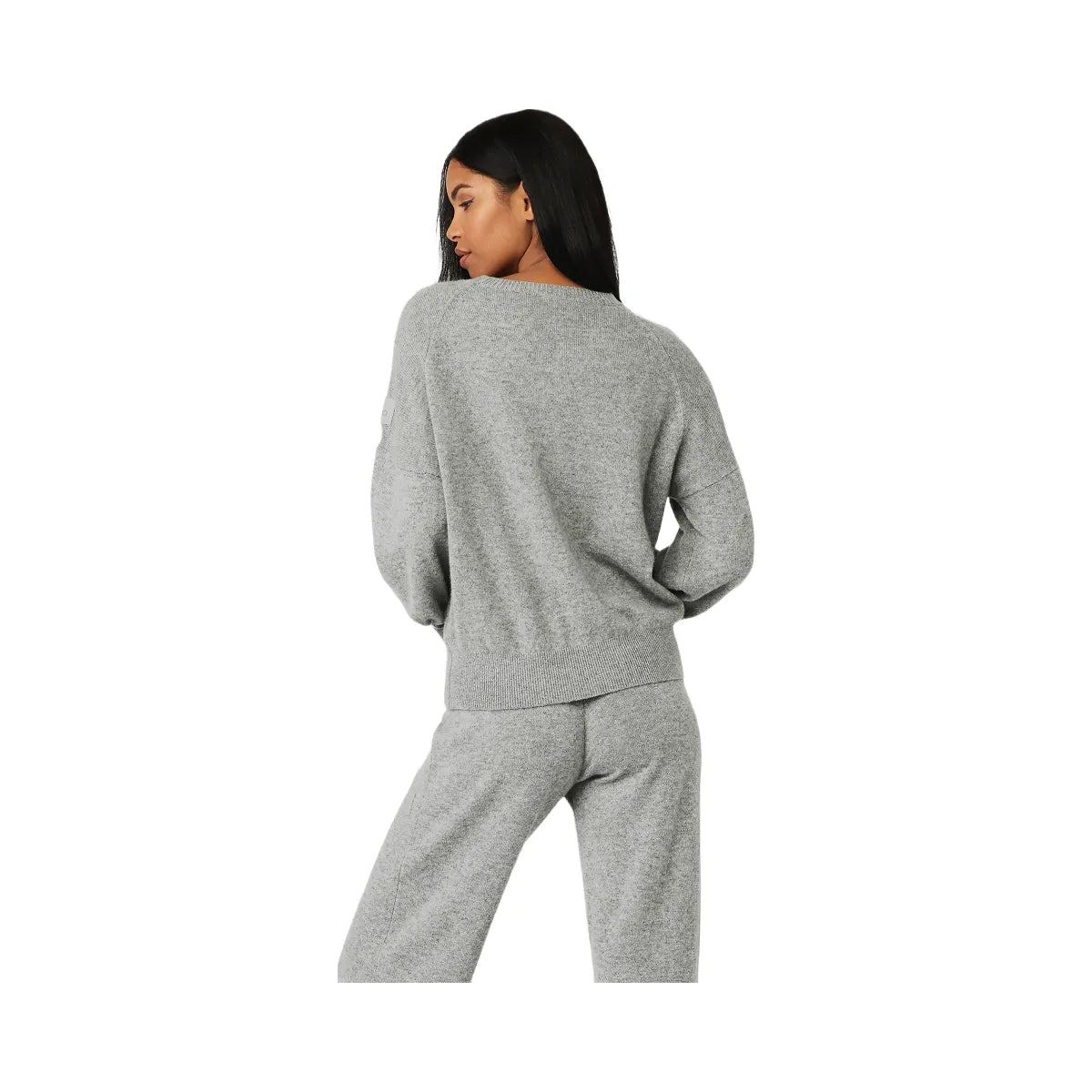 Alo Women's Cashmere Jet Set Crew - Dove Grey Heather