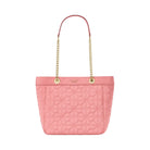 Kate Spade Flower Quilted Fabric Medium Tote Terracotta Tile