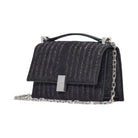 Kate Spade Deco Quilted Glitter Suede Mini Flap Chain Crossbody Navy Multi